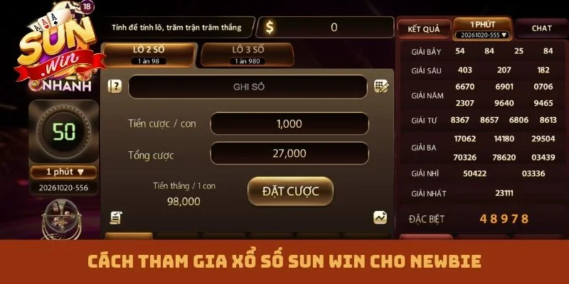 Cách tham gia xổ số Sun win cho newbie