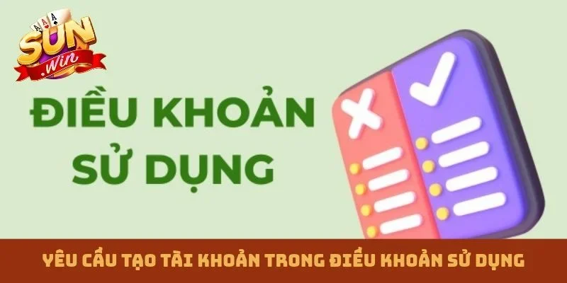 Yêu cầu tạo tài khoản trong điều khoản sử dụng